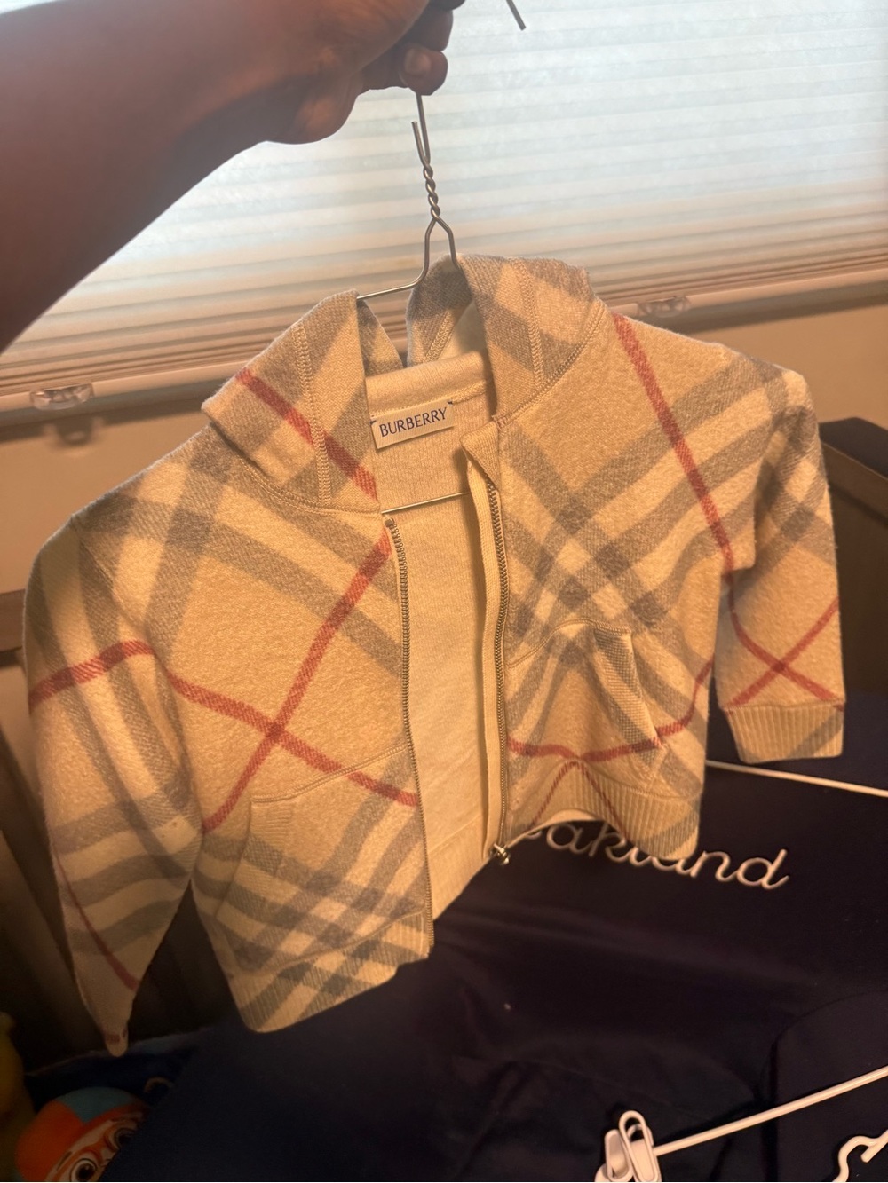 Toddler Burberry Kids Cream Plaid Zip-Front Jacket